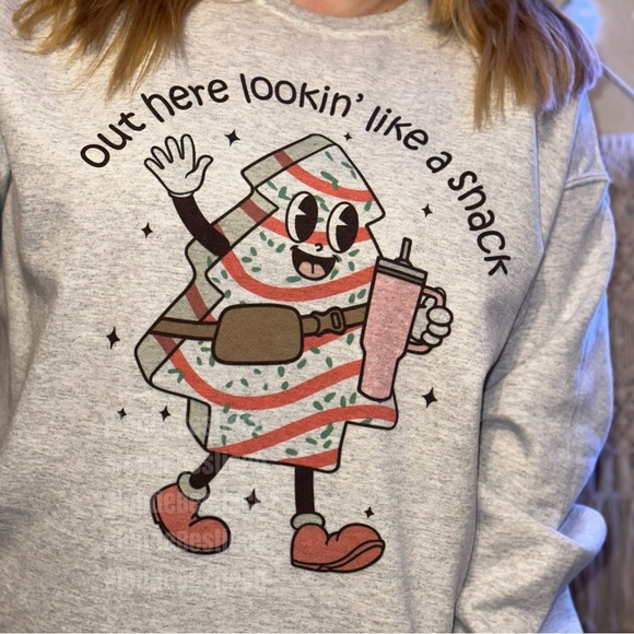 Christmas Sweater, Christmas Tree Cakes Crewneck Women’s Cozy, Ugly Xmas Merry - Picture 1 of 1